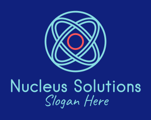 Minimalist Atom Nucleus logo