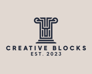 Creative Pillar Maze logo design