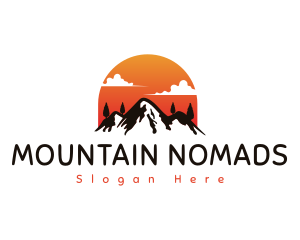 Alphine Mountain Sunset logo design