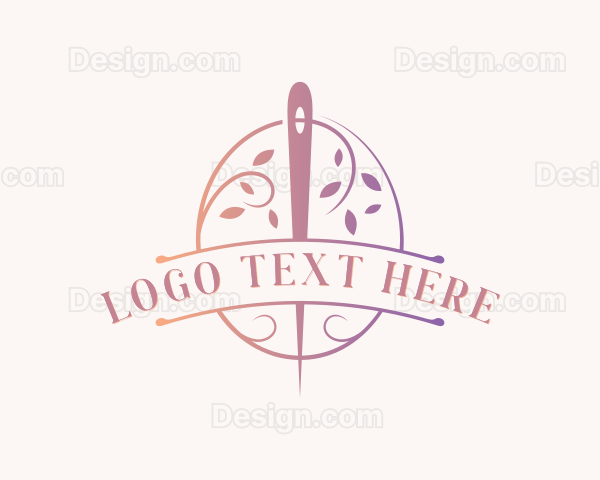 Leaf Wreath Needle Sew Logo