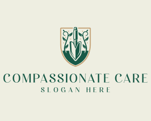 Trowel Lawn Care Shield logo design