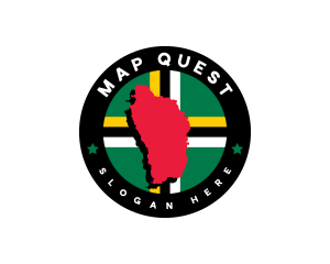 Dominica Map Flag logo design