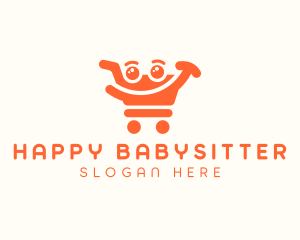 Shopping Cart Smiley logo design