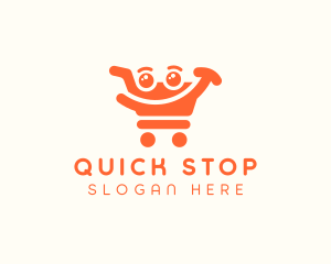 Shopping Cart Smiley logo design