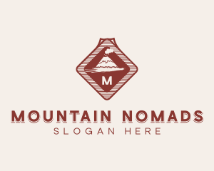 Volcano Camping Badge logo design