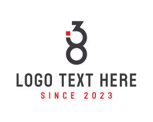 Modern Minimalist Number 38 logo