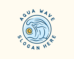 Sea Wave Sun logo design