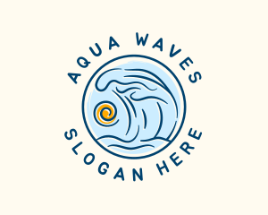 Sea Wave Sun logo design