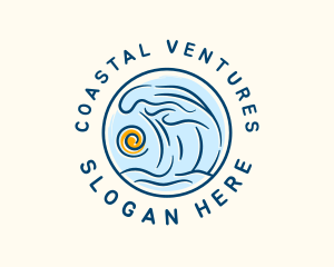 Sea Wave Sun logo design