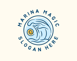 Sea Wave Sun logo design