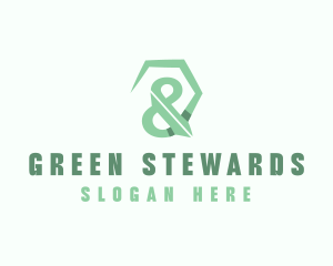 Green Ampersand Type logo design