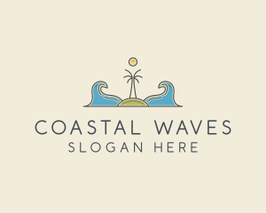 Surfing Island Wave logo design