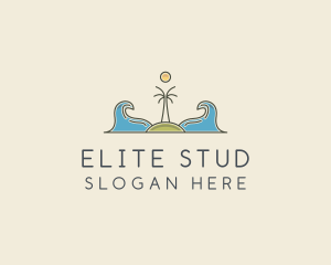 Surfing Island Wave logo design