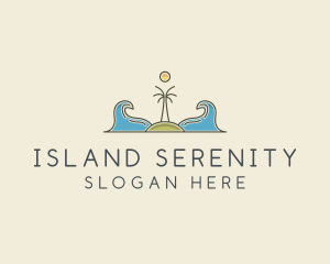 Surfing Island Wave logo design