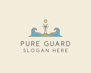 Surfing Island Wave logo design