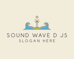 Surfing Island Wave logo design