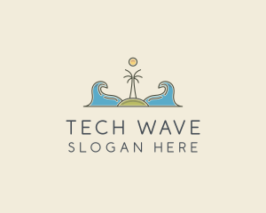 Surfing Island Wave logo design