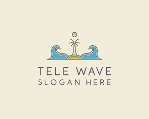 Surfing Island Wave logo design