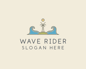 Surfing Island Wave logo design