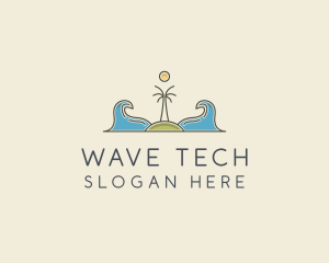 Surfing Island Wave logo design