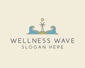 Surfing Island Wave logo design