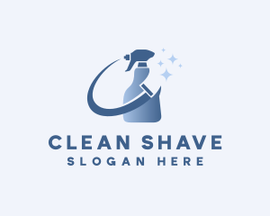 Cleaning Bottle Sprayer Squeegee logo design