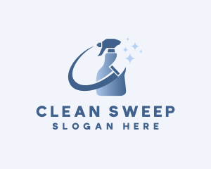 Cleaning Bottle Sprayer Squeegee logo design