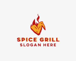 Spicy Hot Chicken Wings logo design