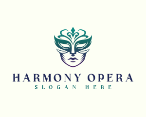Decorative Opera Mask logo design