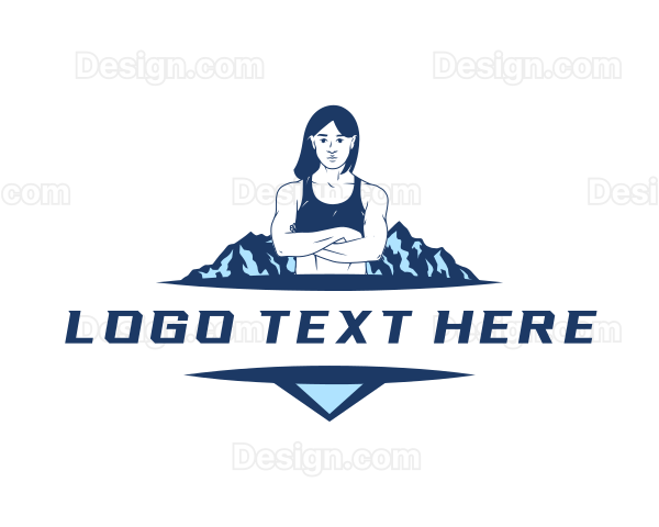 Female Mountain Climbing Logo