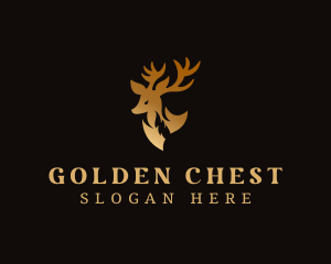 Golden Deer Antler logo design