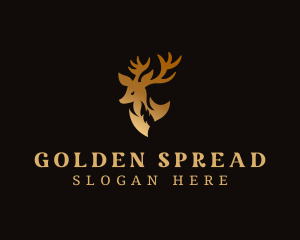 Golden Deer Antler logo design