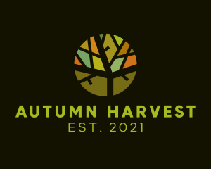 Colorful Autumn Tree  logo design