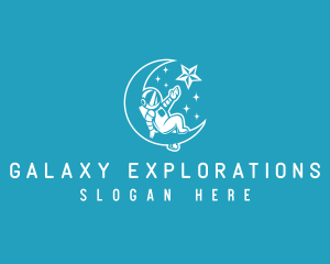 Galactic Astronaut Moon logo design