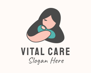 Woman Baby Childcare Logo