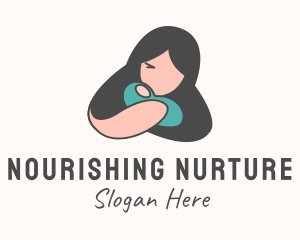 Woman Baby Childcare logo design