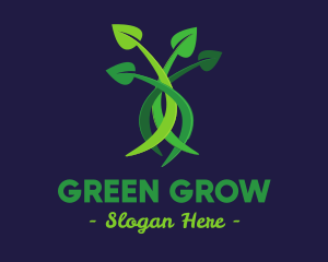 Green Leaves Plant logo design