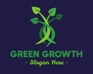 Green Leaves Plant logo design