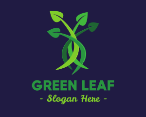 Green Leaves Plant logo design