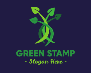 Green Leaves Plant logo design