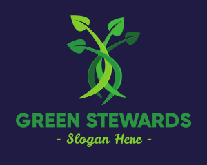 Green Leaves Plant logo design