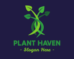 Green Leaves Plant logo design