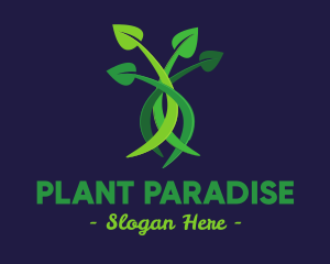 Green Leaves Plant logo design