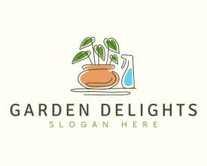 Minimalist Plant Gardening logo design