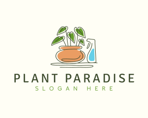 Minimalist Plant Gardening logo design