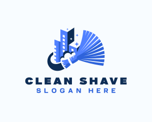 Broom Cleaning Janitorial logo design