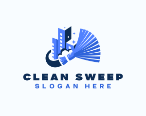 Broom Cleaning Janitorial logo design