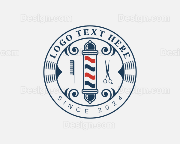 Barbers Pole Hairstylist Logo