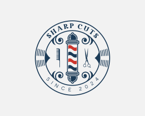 Barbers Pole Hairstylist logo design