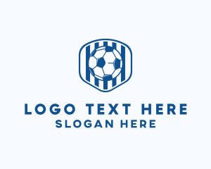 Blue Soccer Ball logo design